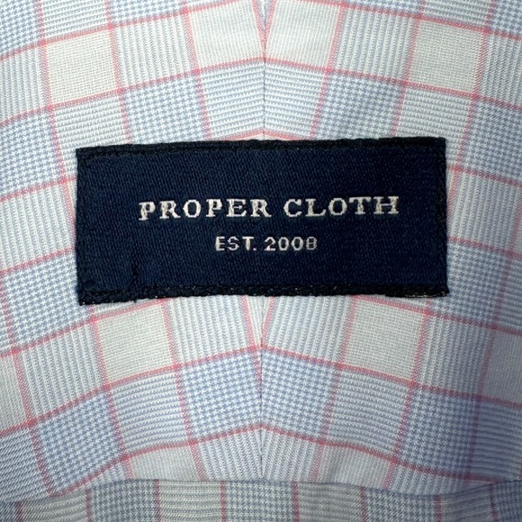 Proper Cloth Mens‎ Dress Shirt Checkered Pattern Long Sleeve Button Down Large - Picture 3 of 6